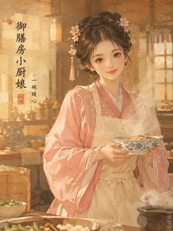 黄豆视频《御膳房的小厨娘》封面，穿越重生题材，72集